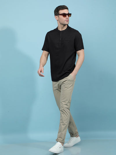 Pink Linen Kurta-Men Kurtas-Crimsoune Club