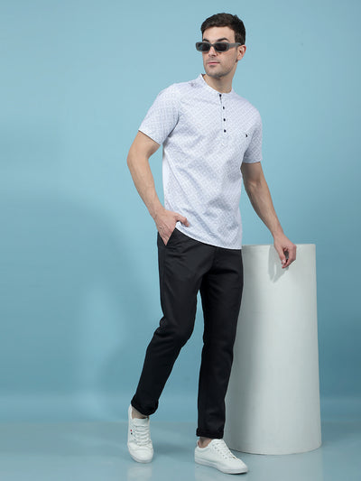White Printed Kurta-Men Kurtas-Crimsoune Club