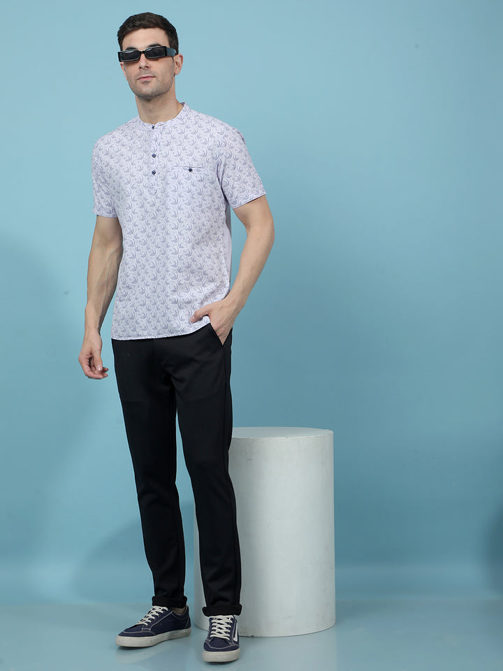 Purple Printed Kurta-Men Kurtas-Crimsoune Club