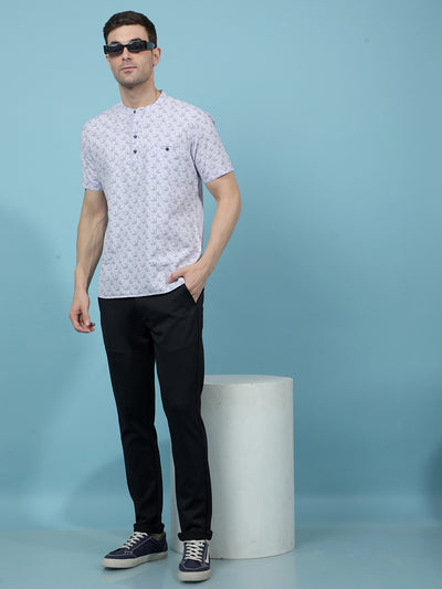 Purple Printed Kurta-Men Kurtas-Crimsoune Club