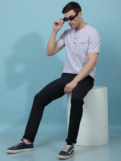 Purple Printed Kurta-Men Kurtas-Crimsoune Club