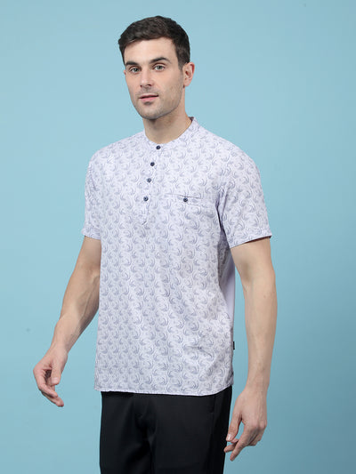 Purple Printed Kurta-Men Kurtas-Crimsoune Club