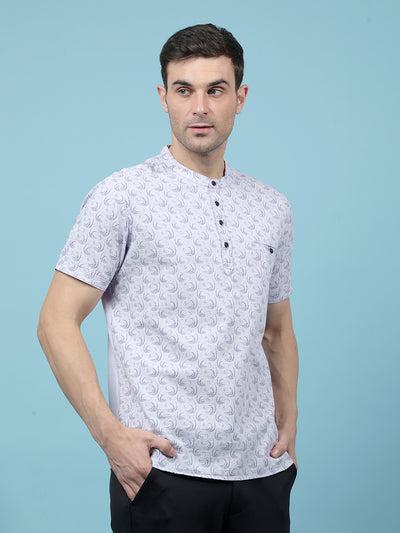 Purple Printed Kurta-Men Kurtas-Crimsoune Club