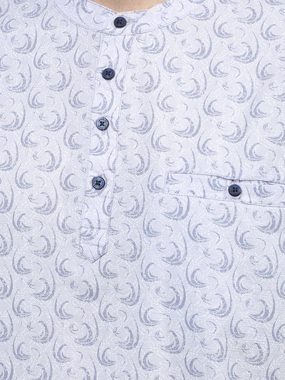 Purple Printed Kurta-Men Kurtas-Crimsoune Club