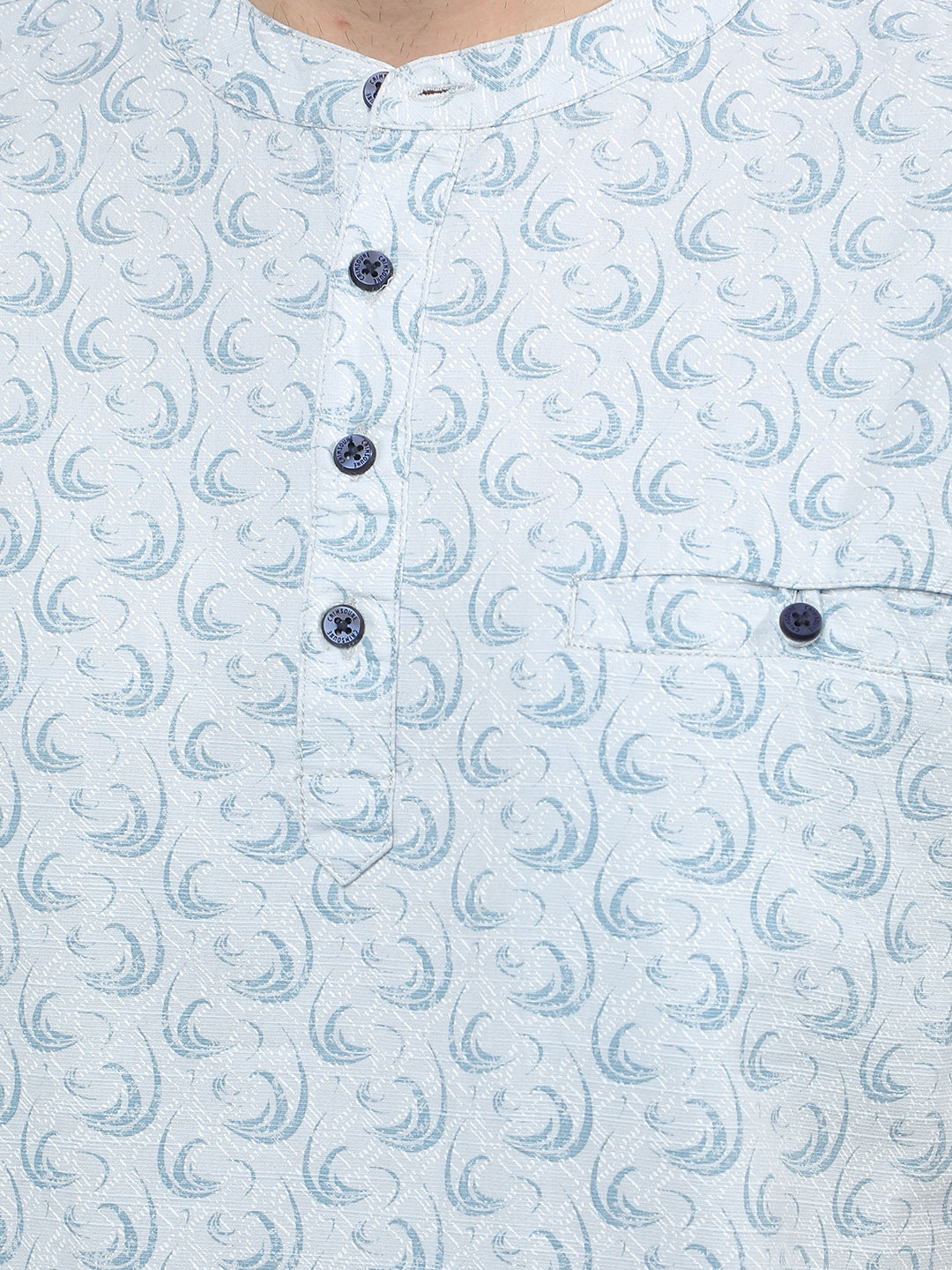 Blue Printed Kurta-Men Kurtas-Crimsoune Club