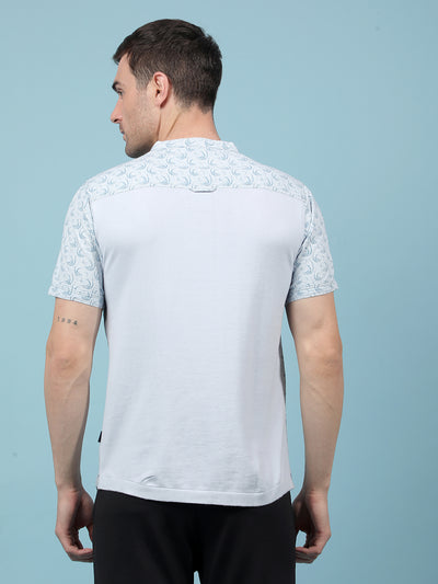 Blue Printed Kurta-Men Kurtas-Crimsoune Club