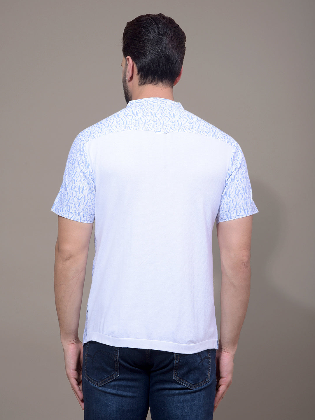 Blue Printed Kurta-Men Kurtas-Crimsoune Club