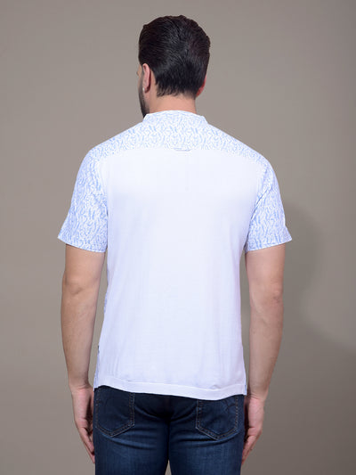 Blue Printed Kurta-Men Kurtas-Crimsoune Club