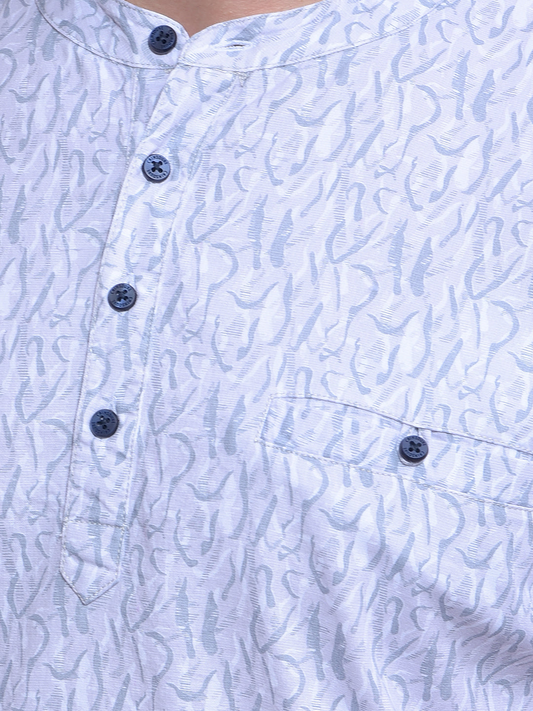 Grey Printed Kurta-Men Kurtas-Crimsoune Club