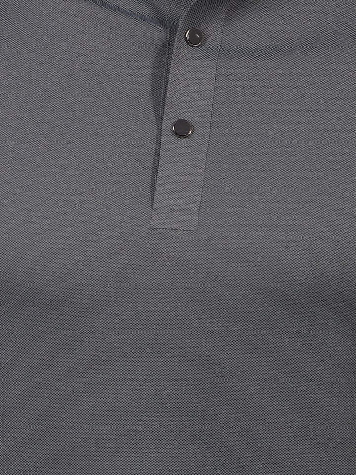 Grey Polo Neck T-Shirt-Men T-Shirts-Crimsoune Club