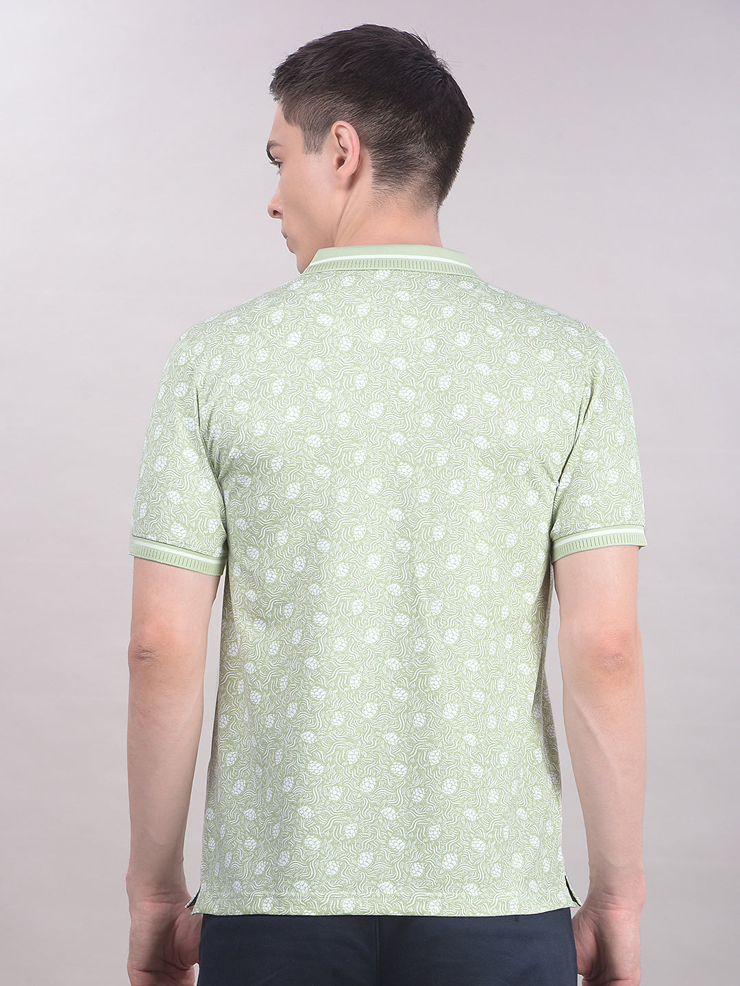 Green Printed T-Shirt-Men T-Shirts-Crimsoune Club
