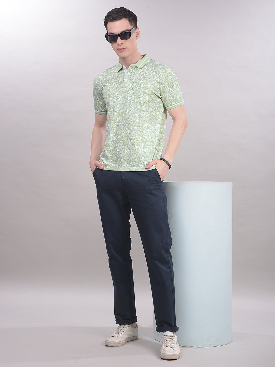 Green Printed T-Shirt-Men T-Shirts-Crimsoune Club