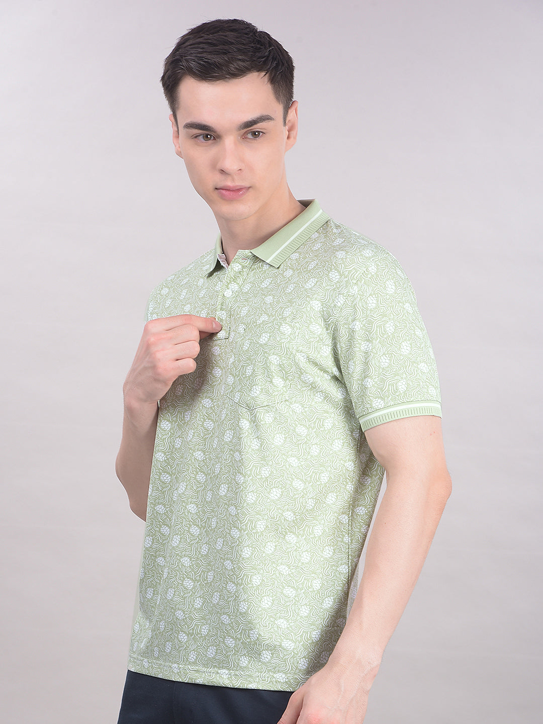 Green Printed T-Shirt-Men T-Shirts-Crimsoune Club