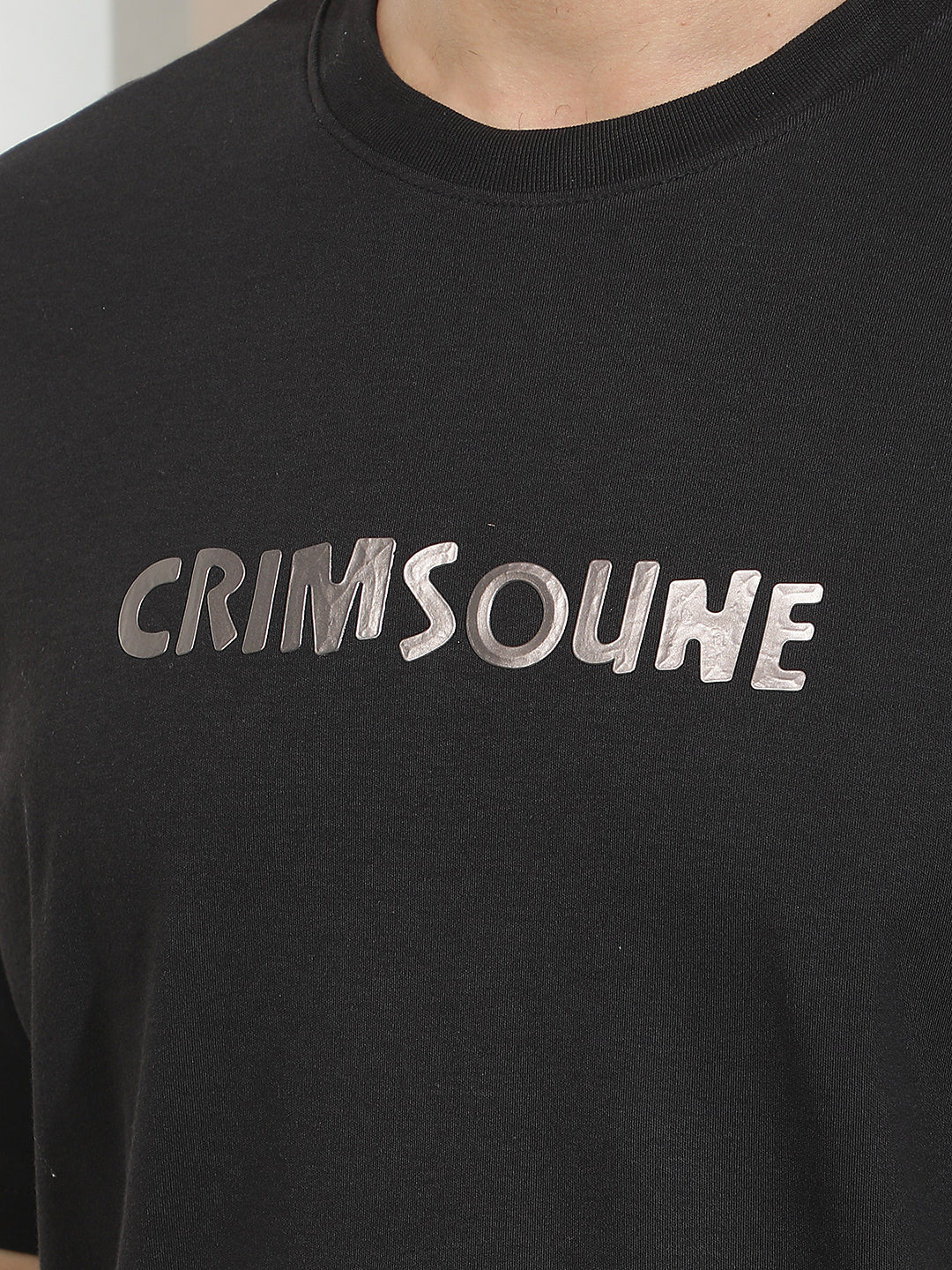 Black Graphic Print 100% Cotton T-Shirt-Men T-Shirts-Crimsoune Club