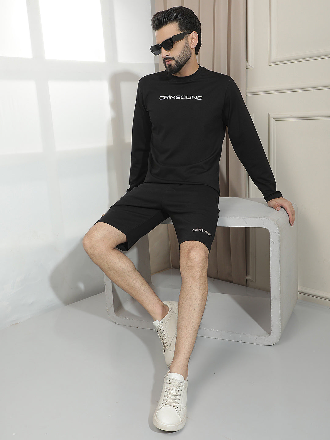 Core Black Comfort Shorts-Men Shorts-Crimsoune Club