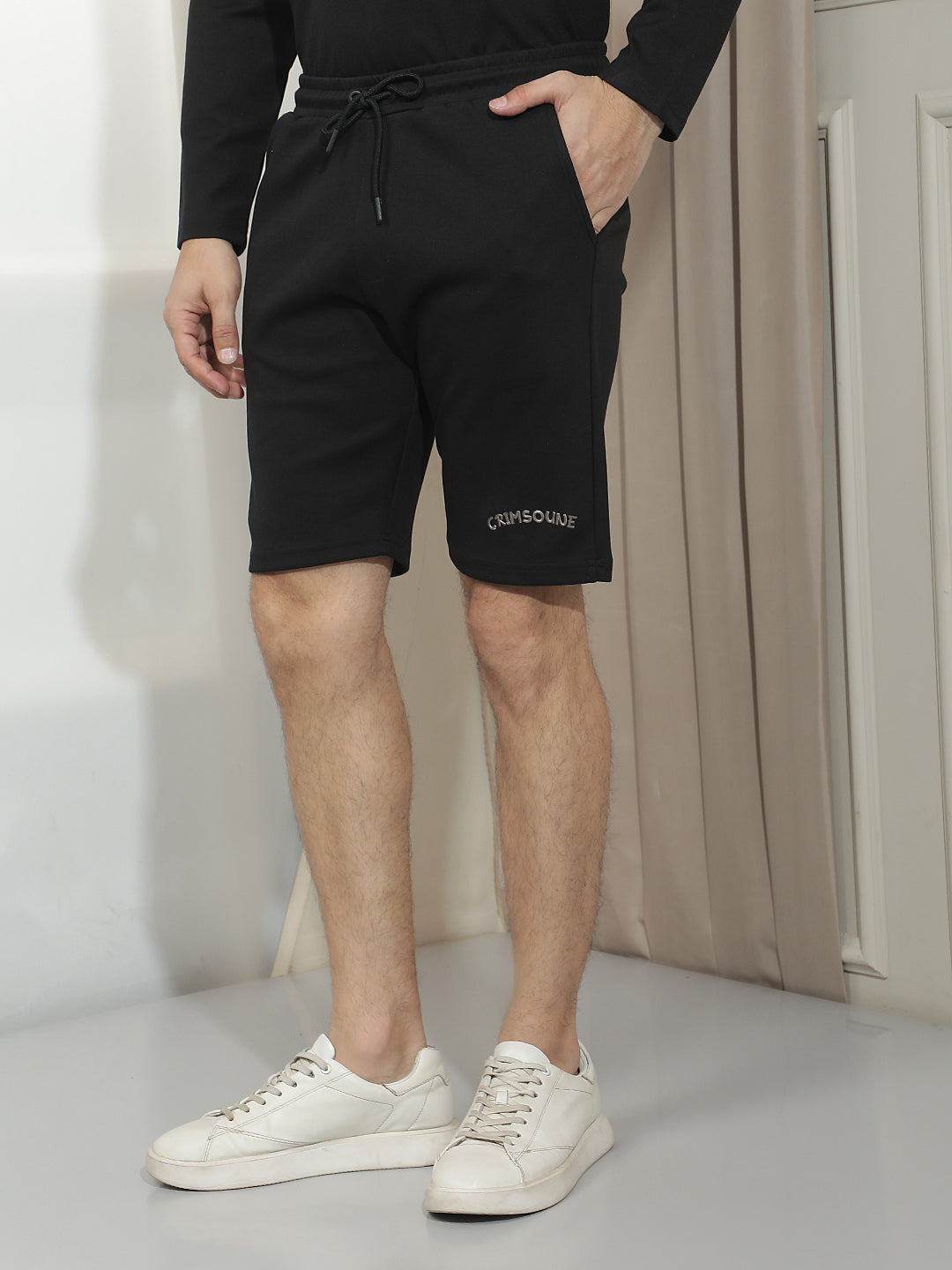 Core Black Comfort Shorts-Men Shorts-Crimsoune Club