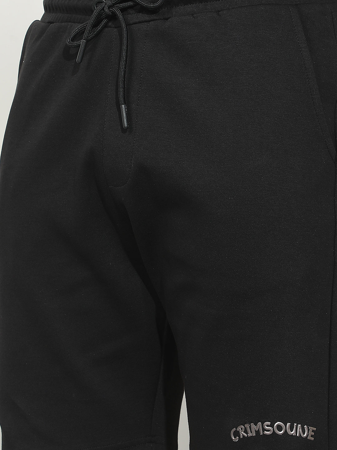 Core Black Comfort Shorts-Men Shorts-Crimsoune Club