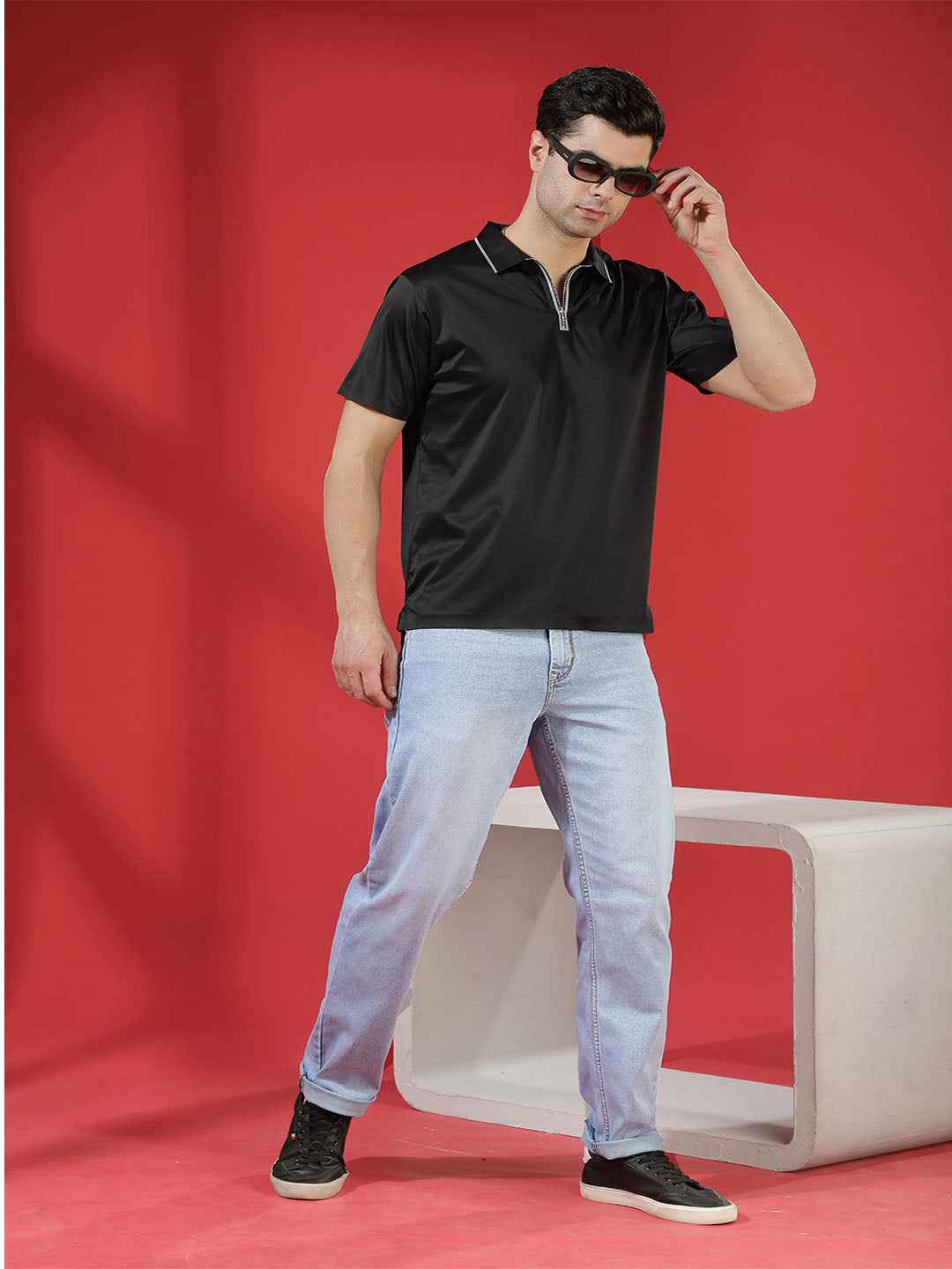 Black Essential Polo T-Shirt