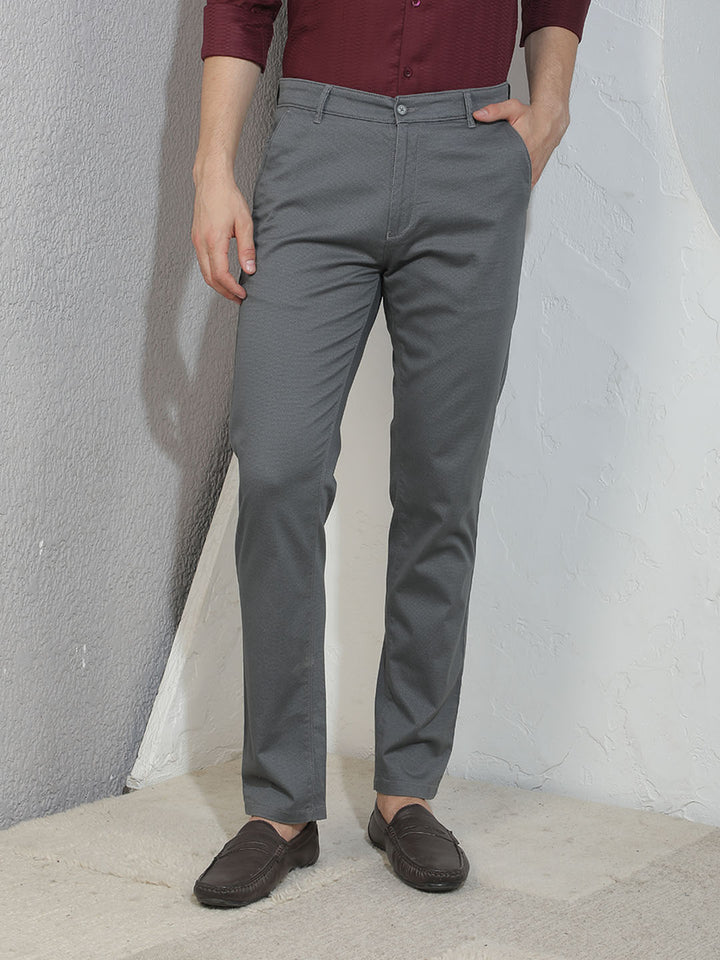 Relaxed Charcoal Grey Printed Trousers-Men Trousers-Crimsoune Club