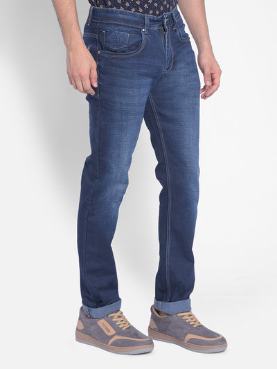 Blue Light Fade Jeans-Men Jeans-Crimsoune Club