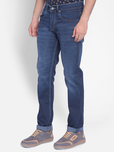 Blue Light Fade Jeans-Men Jeans-Crimsoune Club