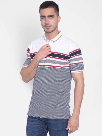 White Striped T-Shirt-Men T-Shirts-Crimsoune Club