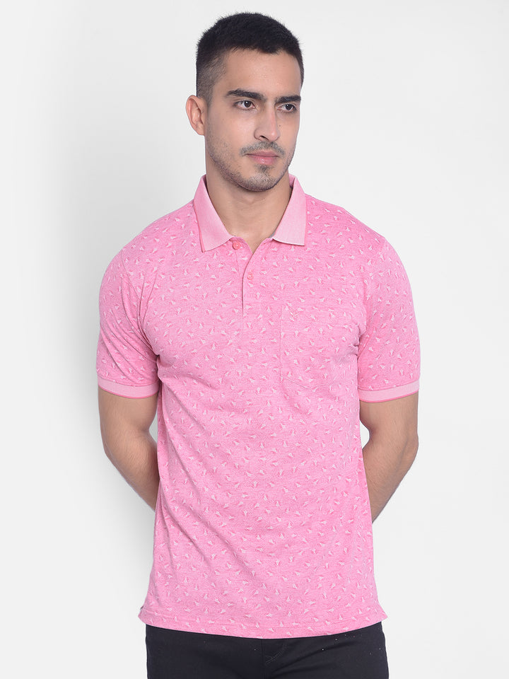Pink Printed T-Shirt-Men T-Shirts-Crimsoune Club