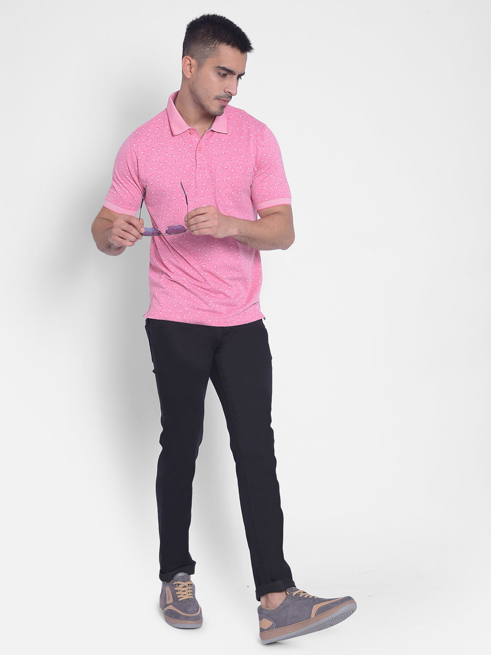 Pink Printed T-Shirt-Men T-Shirts-Crimsoune Club