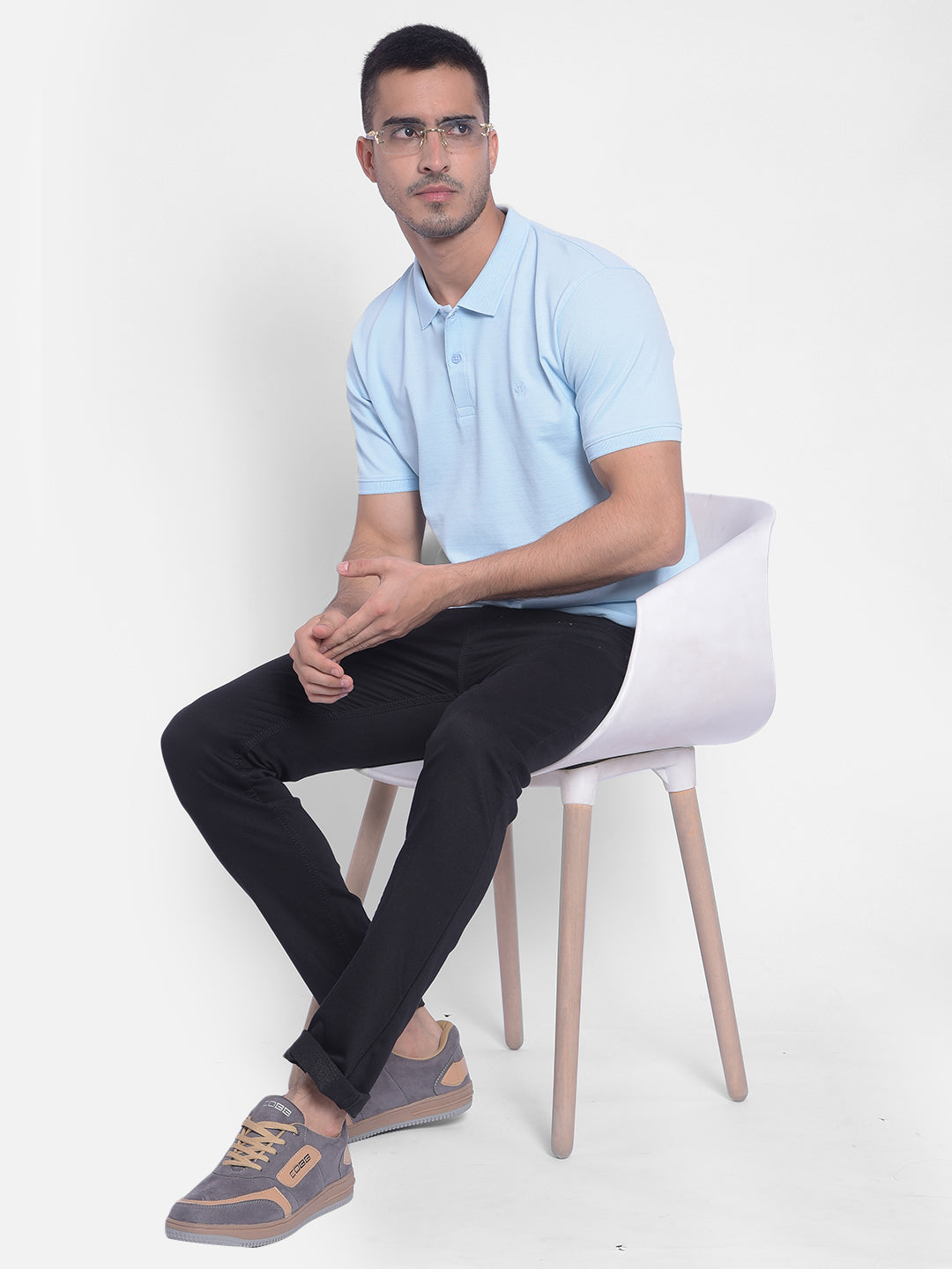 Blue Polo T-Shirt-Men T-Shirts-Crimsoune Club