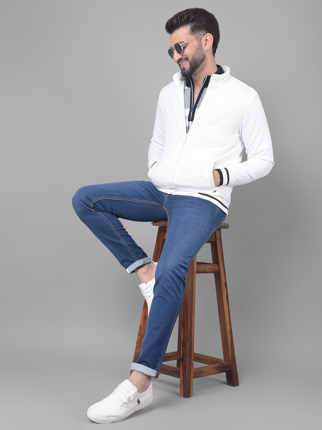 White Bomber Jacket-Men Jackets-Crimsoune Club