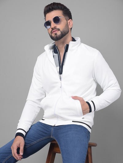 White Bomber Jacket-Men Jackets-Crimsoune Club