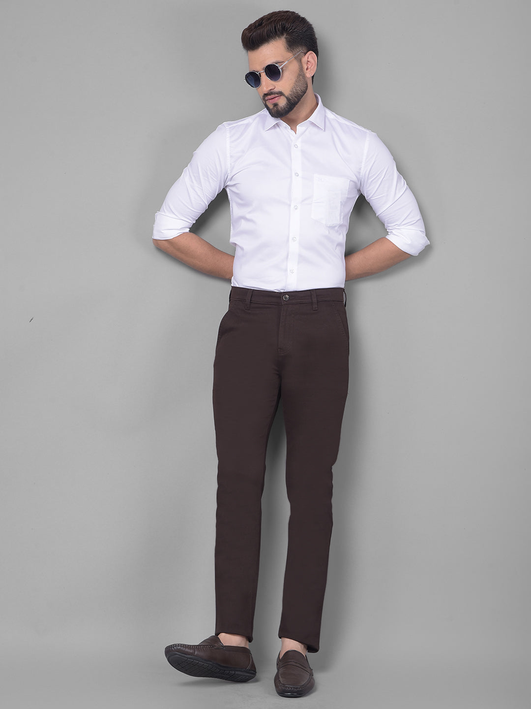 Brown Trousers-Men Trousers-Crimsoune Club