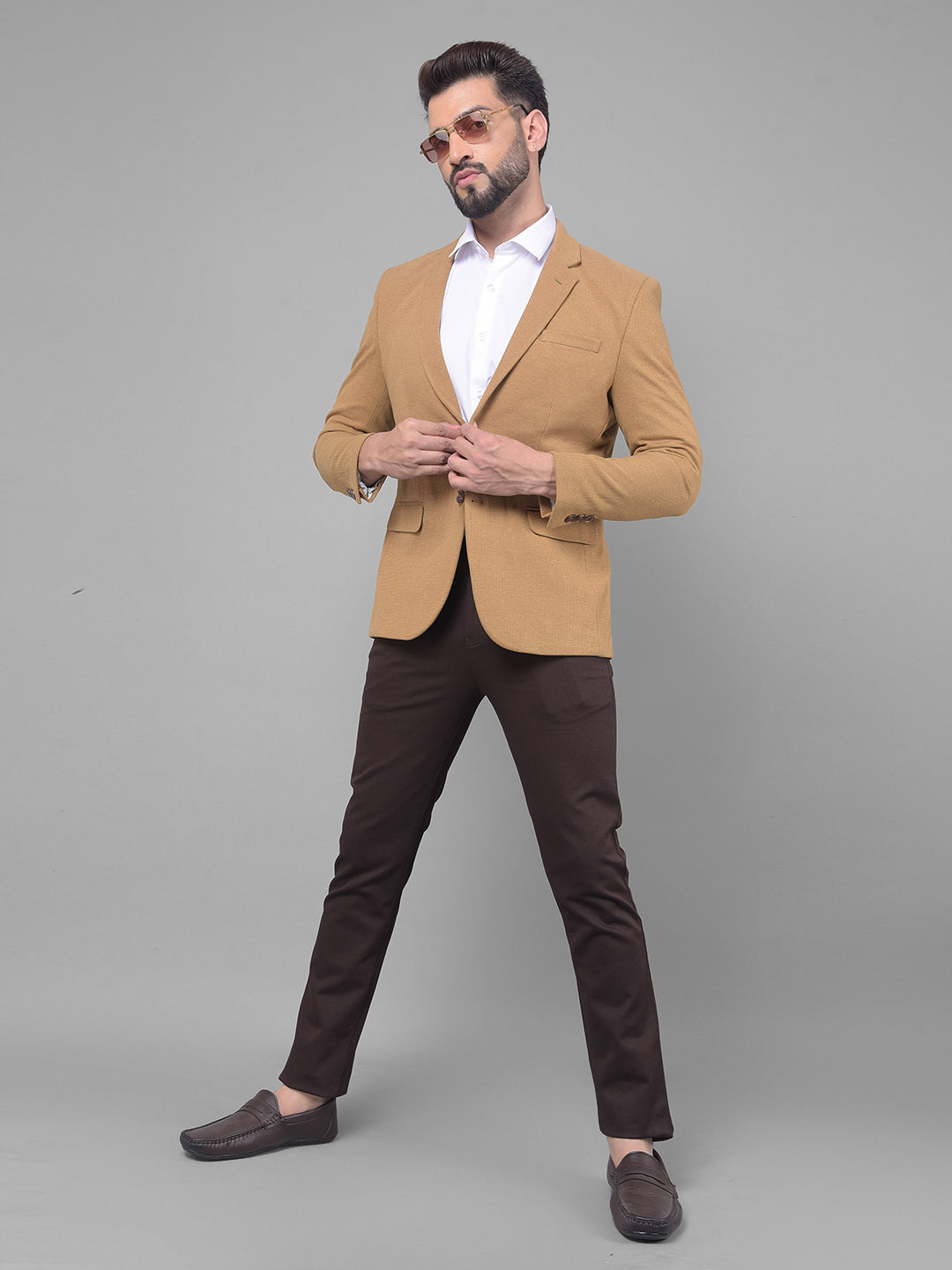 Brown Blazer-Men Blazers-Crimsoune Club