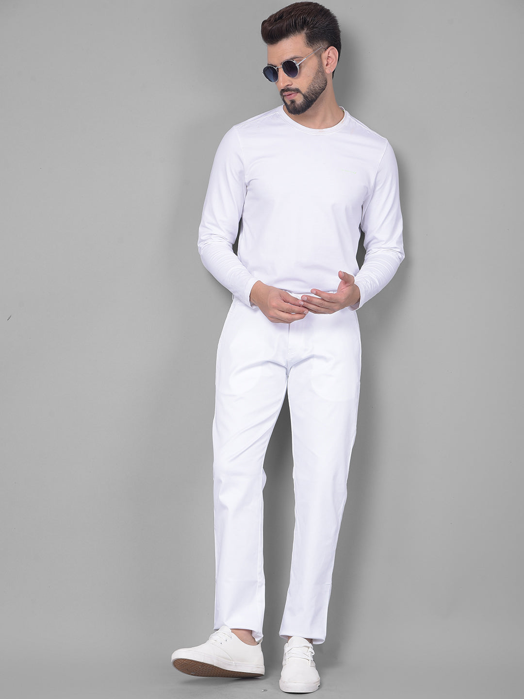 White Trousers-Men Trousers-Crimsoune Club