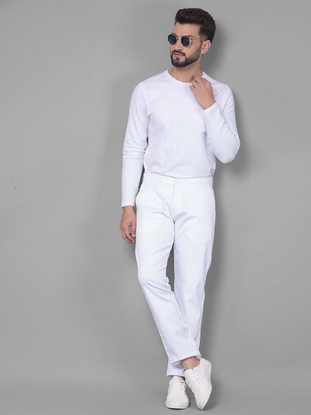 White Trousers-Men Trousers-Crimsoune Club