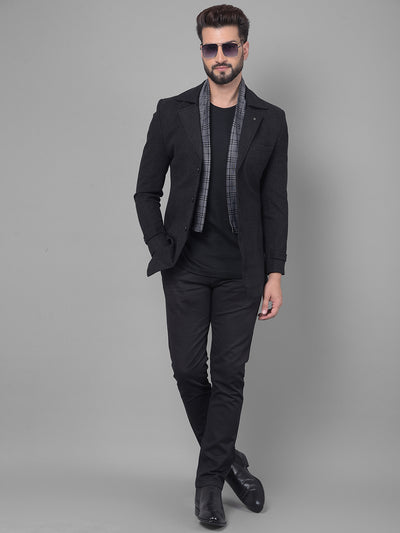 Black Blazer-Men Blazers-Crimsoune Club