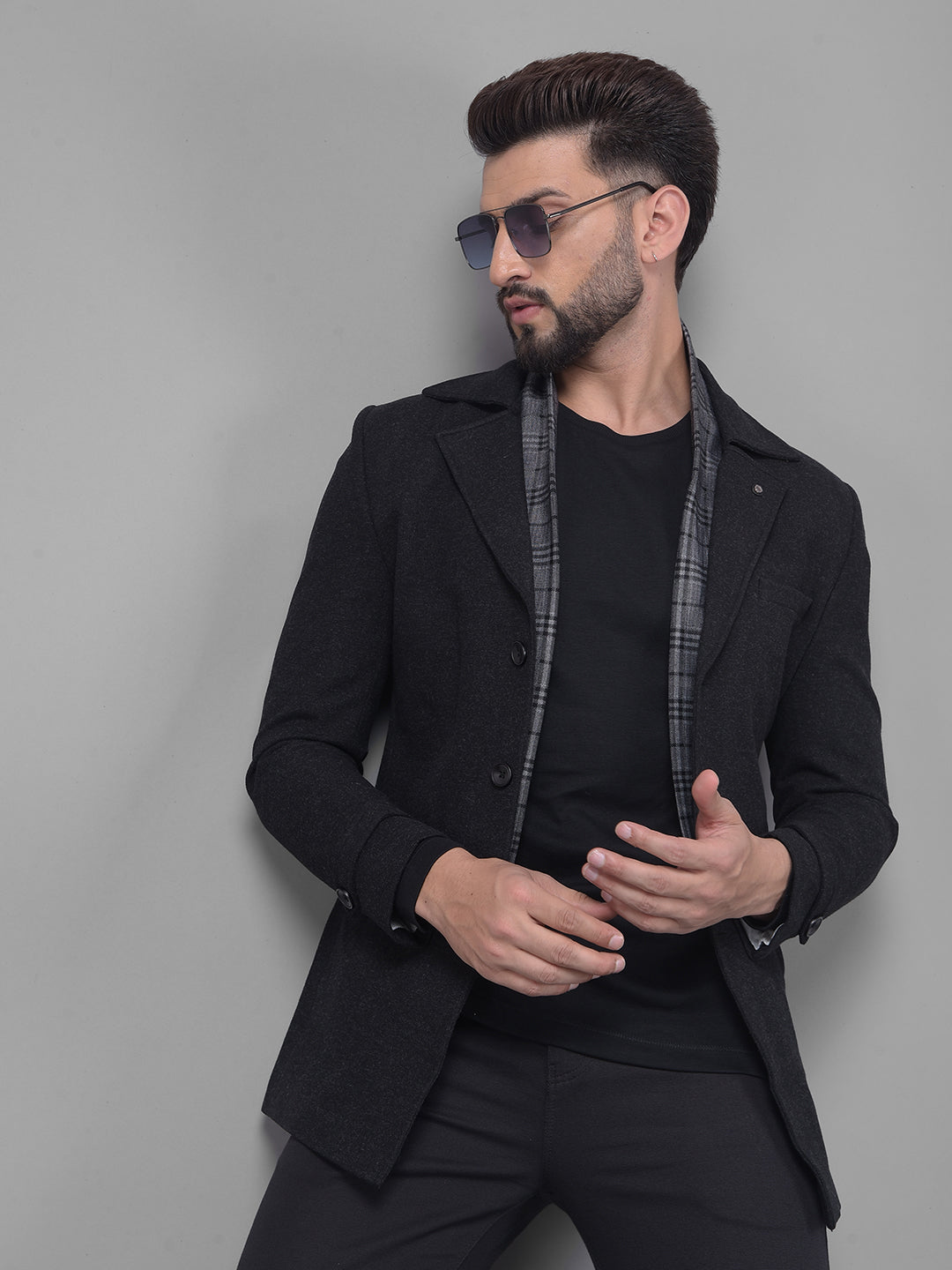 Black Blazer-Men Blazers-Crimsoune Club