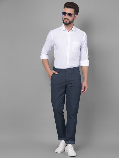 Navy Blue Trousers-Men Trousers-Crimsoune Club