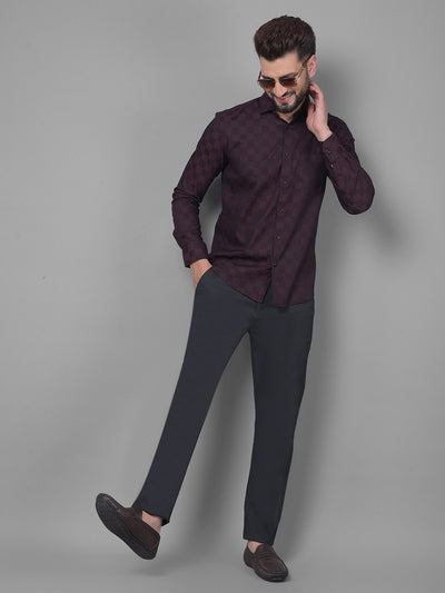 Black Printed Trousers-Men Trousers-Crimsoune Club