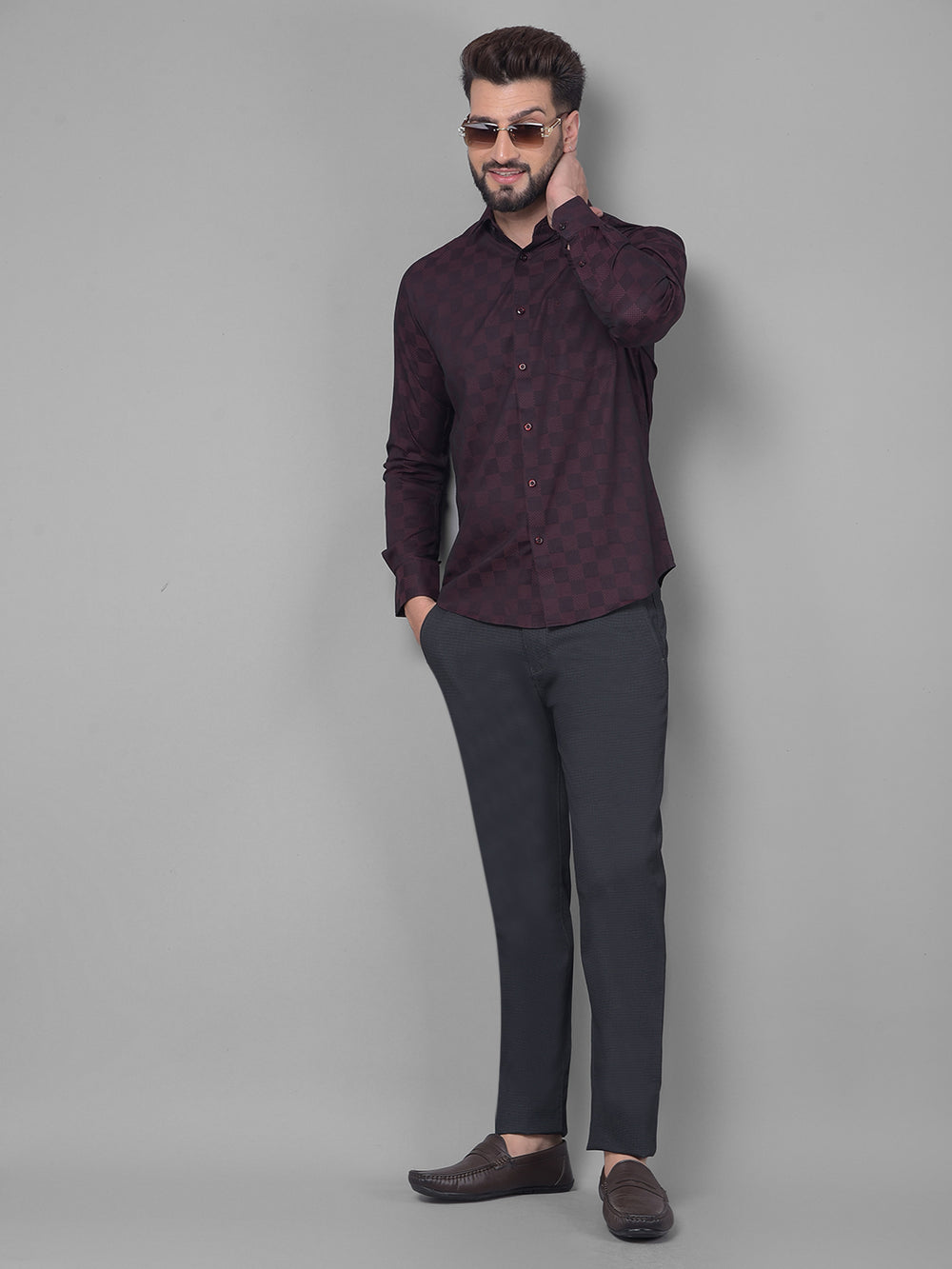 Black Printed Trousers-Men Trousers-Crimsoune Club