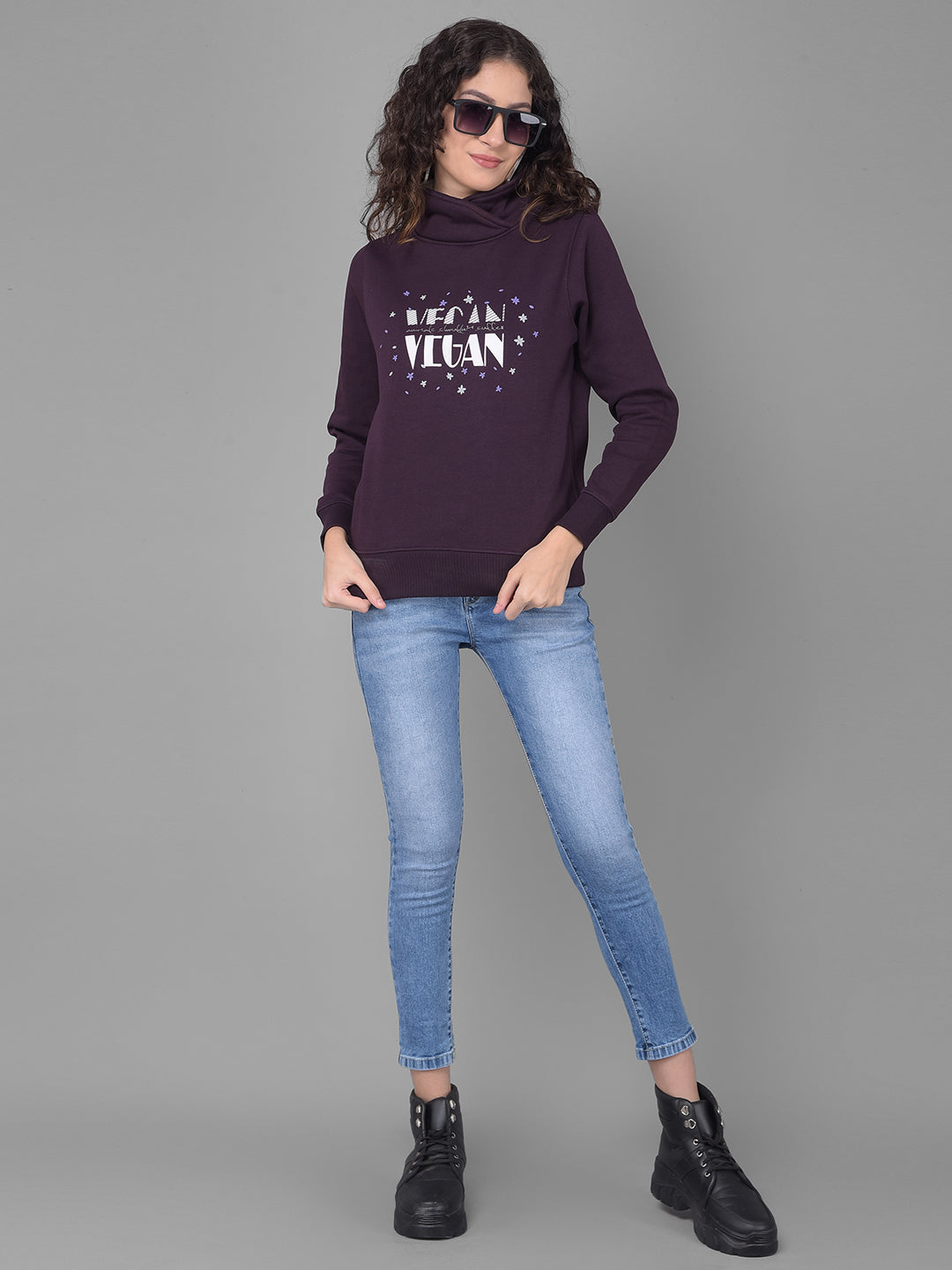 Wine Printed Sweatshirt-Women Sweatshirts-Crimsoune Club