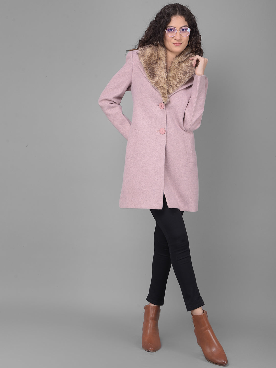 Pink Overcoat-Women Coats-Crimsoune Club