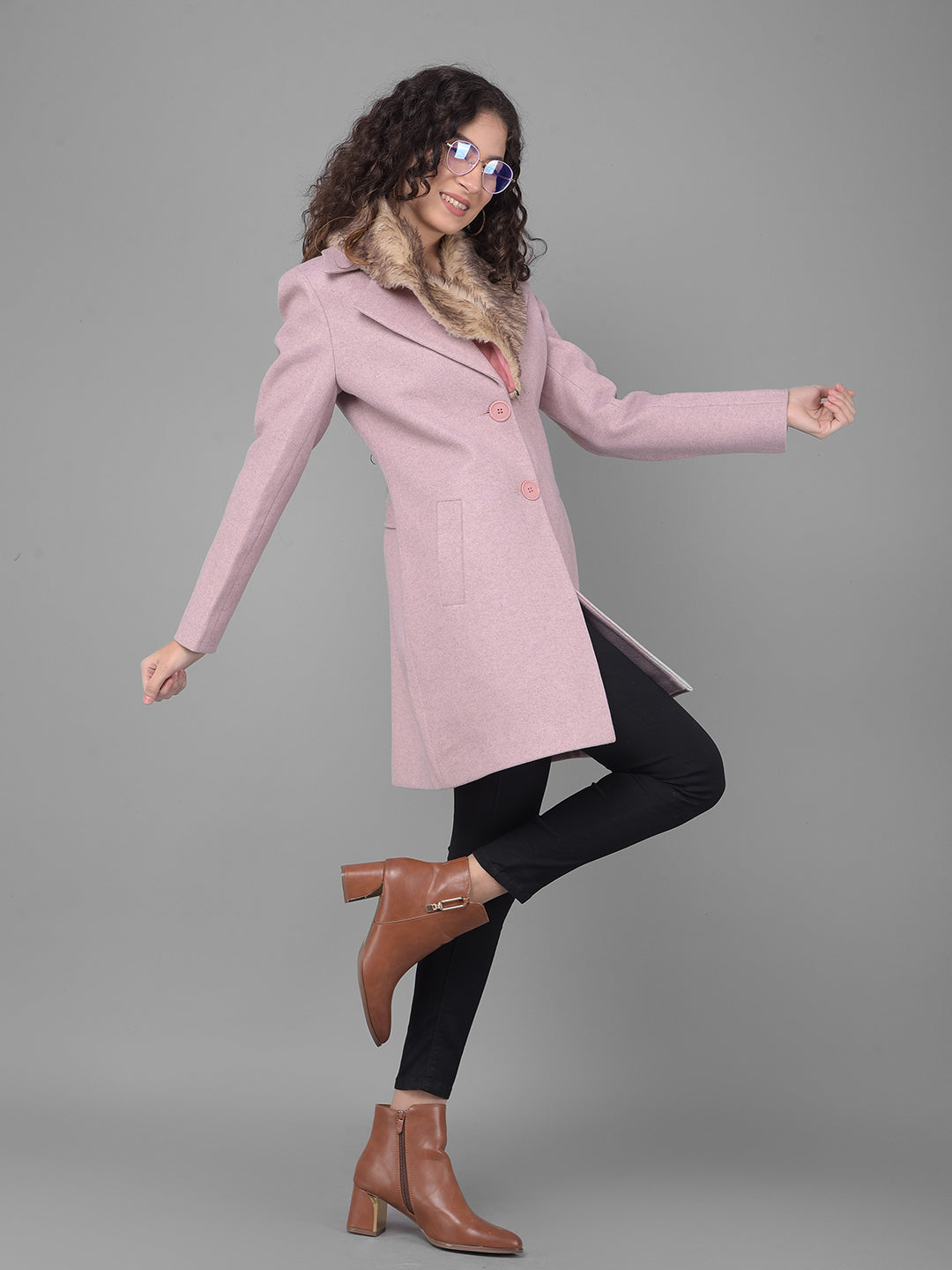 Pink Overcoat-Women Coats-Crimsoune Club