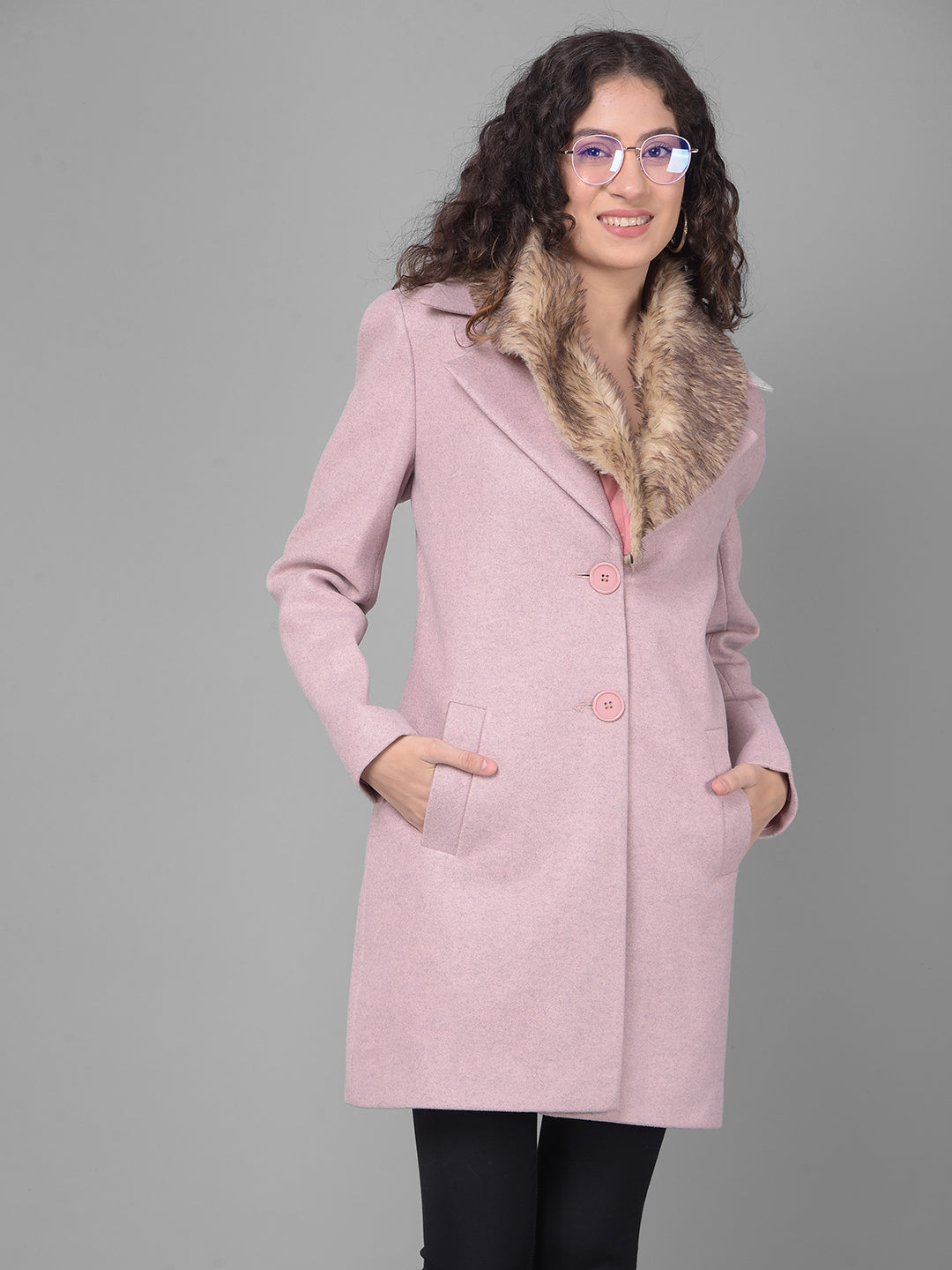 Pink Overcoat-Women Coats-Crimsoune Club