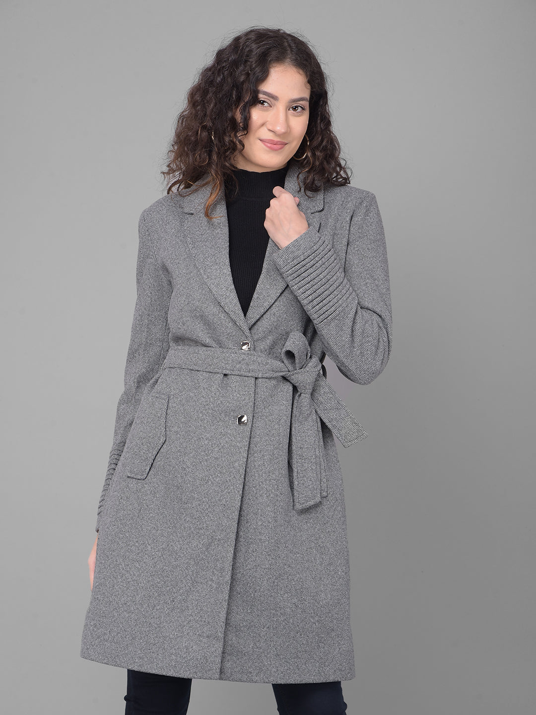 Grey Trench Coat-Women Coats-Crimsoune Club