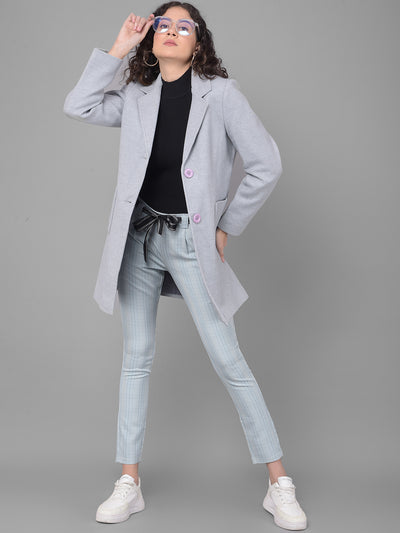 Grey Overcoat-Women Coats-Crimsoune Club