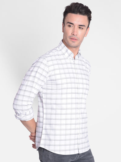 White Checked Shirt-Men Shirts-Crimsoune Club