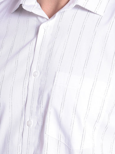 White Striped Shirt-Men Shirts-Crimsoune Club