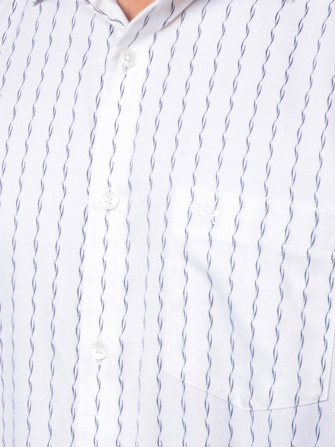 White Vertical Stripes Shirt