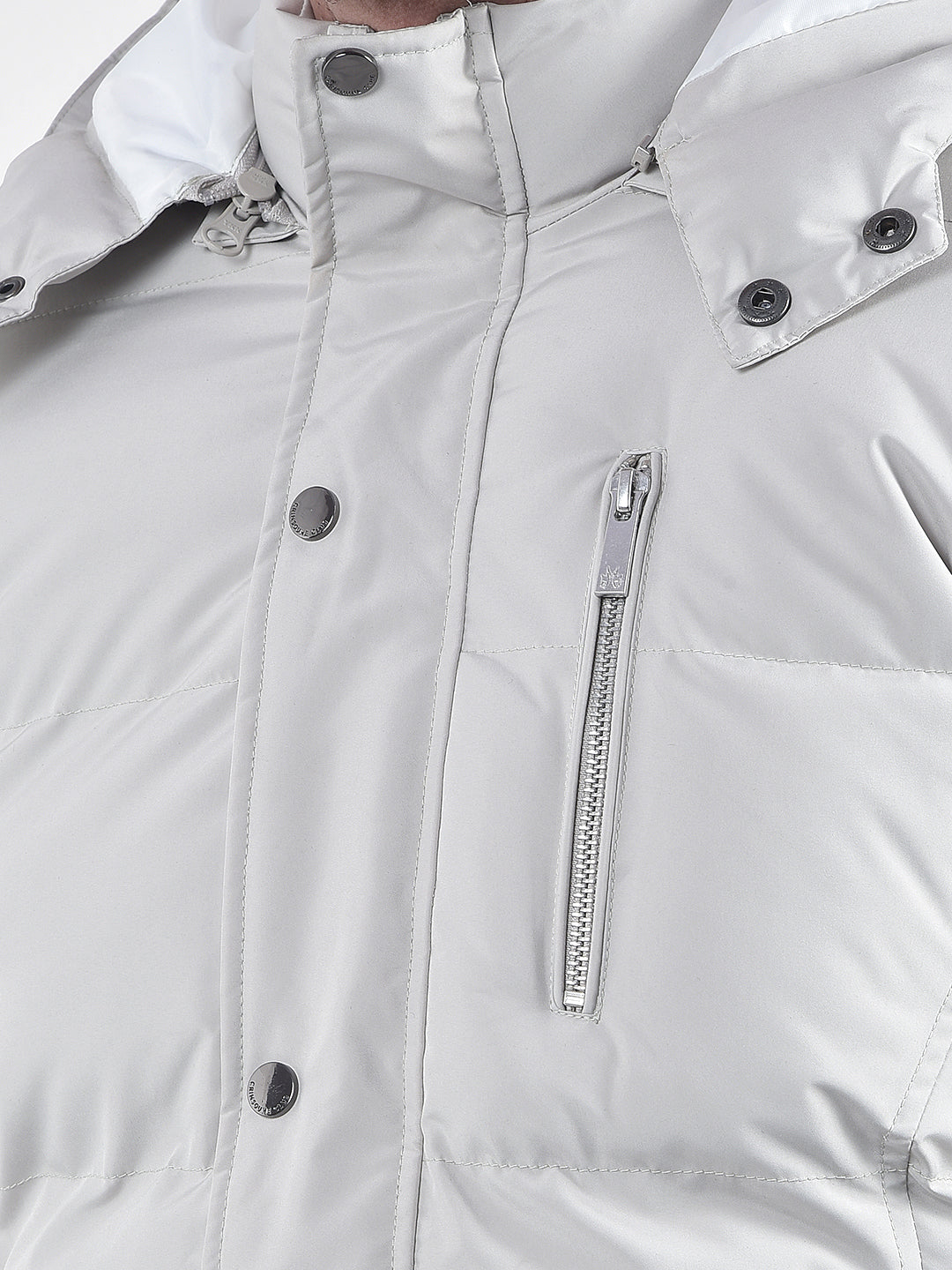 Grey Hooded Padded Jacket